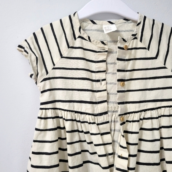 H&M Kids Cotton Striped Button Up Dress Size 1 1/2- 2 Years 100% cotton - Picture 4 of 6